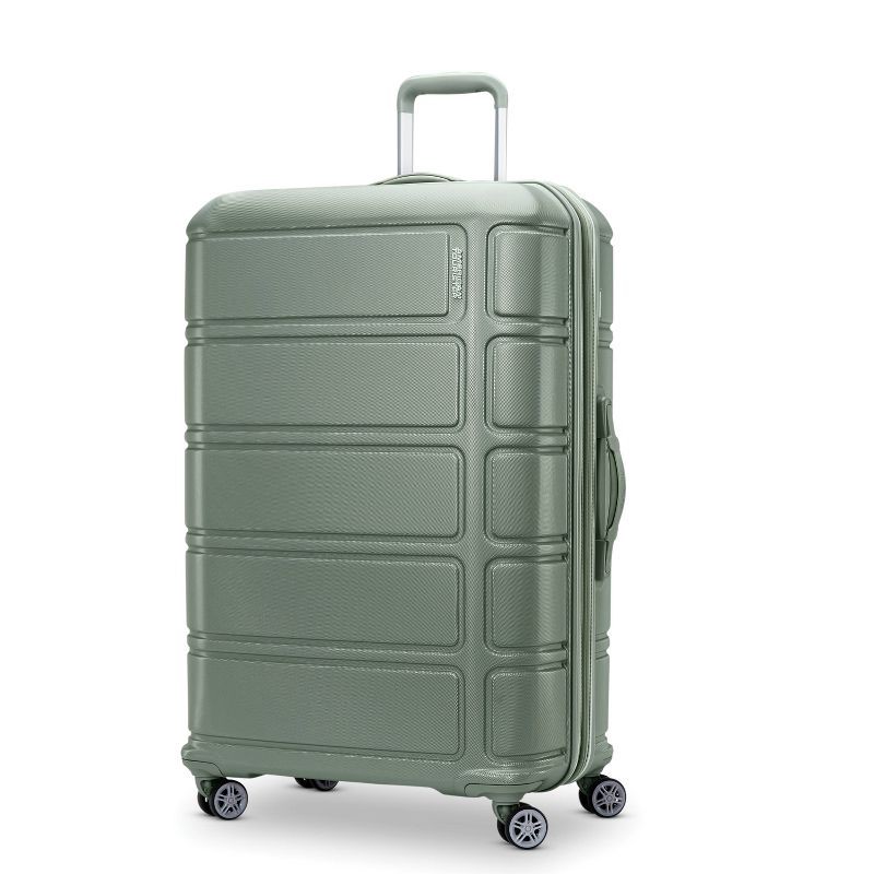 slide 2 of 12, American Tourister Vital Hardside Large Checked Spinner Suitcase - Jade Green: 4-Wheel Design, 1 ct