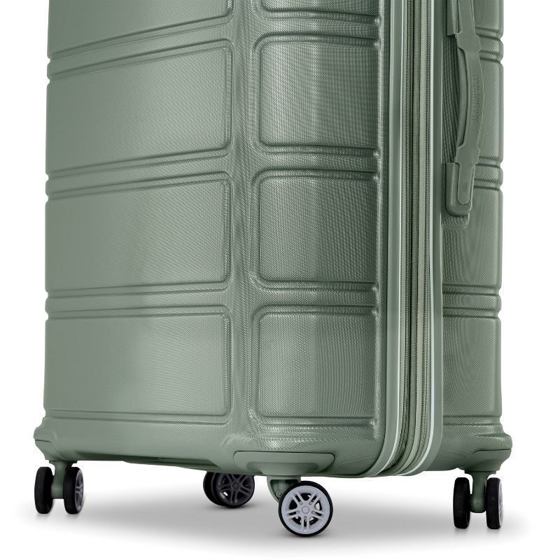 slide 5 of 12, American Tourister Vital Hardside Large Checked Spinner Suitcase - Jade Green: 4-Wheel Design, 1 ct