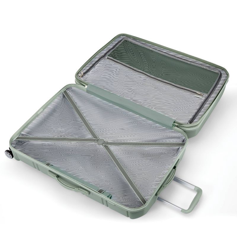 slide 9 of 12, American Tourister Vital Hardside Large Checked Spinner Suitcase - Jade Green: 4-Wheel Design, 1 ct