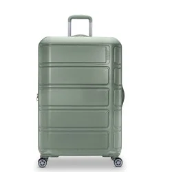 American Tourister Vital Hardside Large Checked Spinner Suitcase - Jade Green: 4-Wheel Design