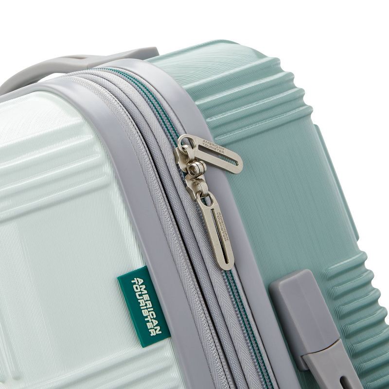 slide 8 of 10, American Tourister NXT Checkered Hardside Carry On Spinner Suitcase - Jade Green: 8-Wheel Spinner Design, 1 ct