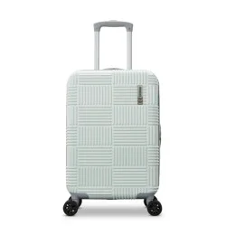 American Tourister NXT Checkered Hardside Carry On Spinner Suitcase - Jade Green: 8-Wheel Spinner Design