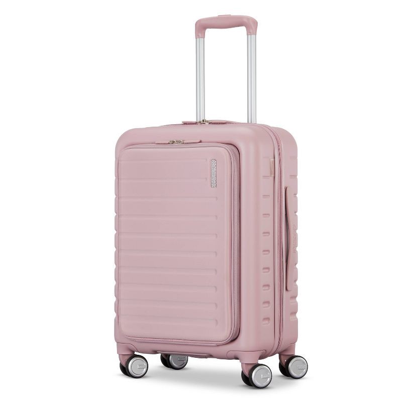 slide 2 of 12, American Tourister Open Front Hardside Carry On Spinner Suitcase - Cosmetic Pink, 1 ct