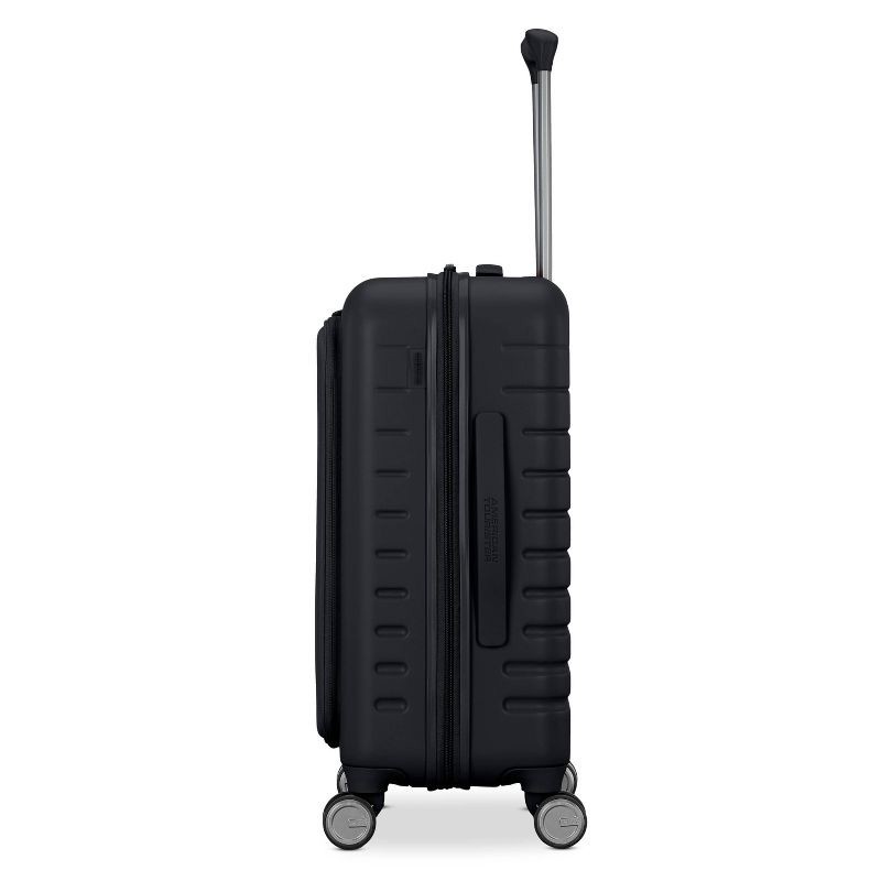 slide 4 of 12, American Tourister Open Front Hardside Carry On Spinner Suitcase - Black: Metal Handle, Solid Pattern, 1 ct