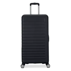 American Tourister Trunk Hardside Spinner Suitcase - Black: Wheeled Check Luggage