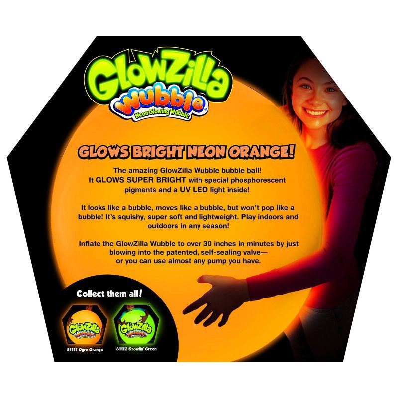 slide 4 of 8, Wubble Glozilla Playground Balls and Sets: 30" Plastic for Kids, Age 6+, 1 ct