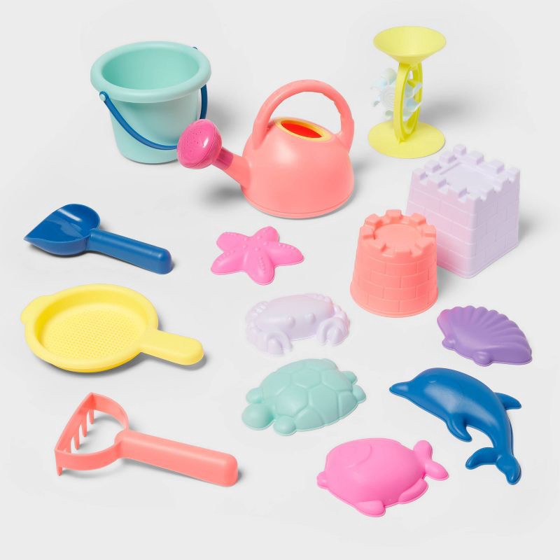 slide 1 of 3, Sand Tool Toys - Sun Squad™: 15-Piece Kids Sandbox & Beach Set, 1 ct