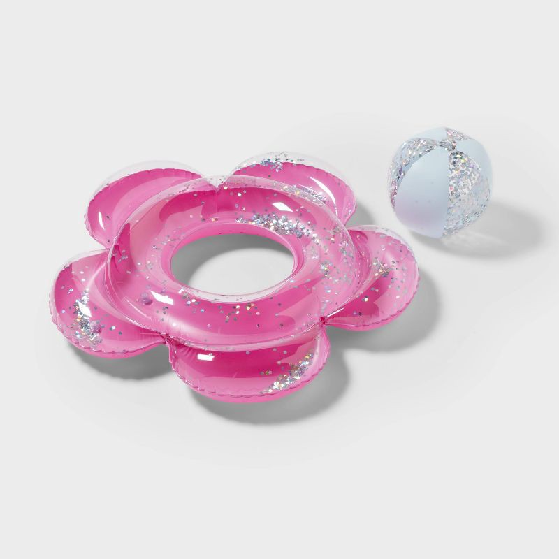 slide 1 of 4, Flower Tube SMS Water Floats and Inflatables - Sun Squad™: Novelty Pool Toy, 1 ct