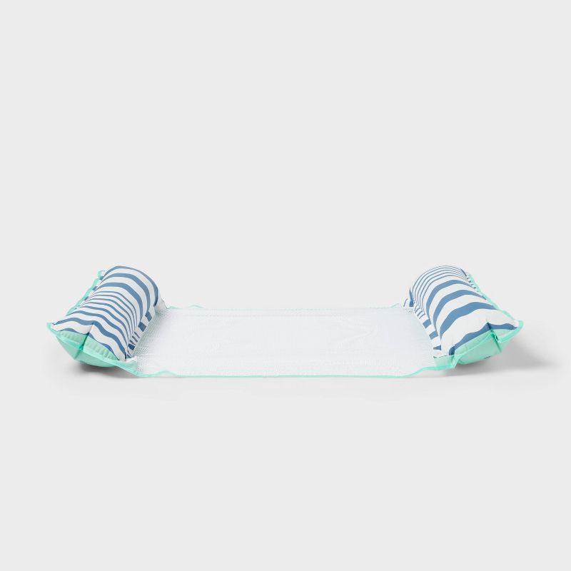 slide 3 of 4, Water Hammock Pool Lounger Blue Stripes - Sun Squad™, 1 ct