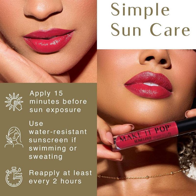 slide 6 of 10, Black Girl Sunscreen Make It Pop Sun Lip Gloss Shades - French Kiss - SPF 50 - 0.13 fl oz, 50 x 0.13 fl oz