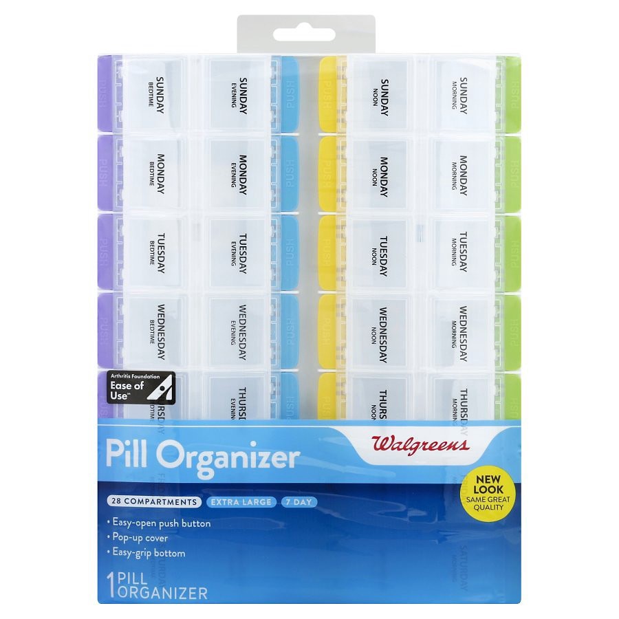 slide 1 of 2, Walgreens 7-Day Pill Organizer, 1 ct