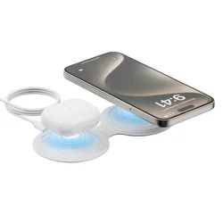 Travel Smart 2 Device Magnetic 15W Wireless Charger: Magnetic Mount, Cord Length 3 ft