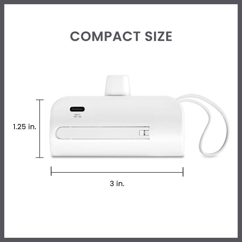 slide 7 of 8, Travel Smart Phone Stand 5000mAh Power Bank: Built-In Cable, Charges 2 Devices Simultaneously, 1 ct