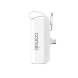 Travel Smart Phone Stand 5000mAh Power Bank: Built-In Cable, Charges 2 Devices Simultaneously