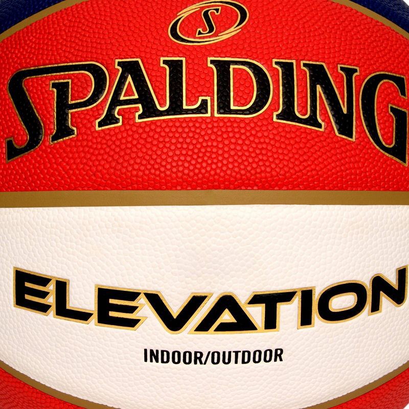 slide 4 of 5, Spalding Elevation 29.5'' Basketball - Red/White/Blue: For All Ages, Official Size 7, 1 ct