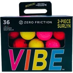Zero Friction Golf Balls 36pk - Neon: Regulation Size, Fill, Urethane Shell, Adult Golf Accessories