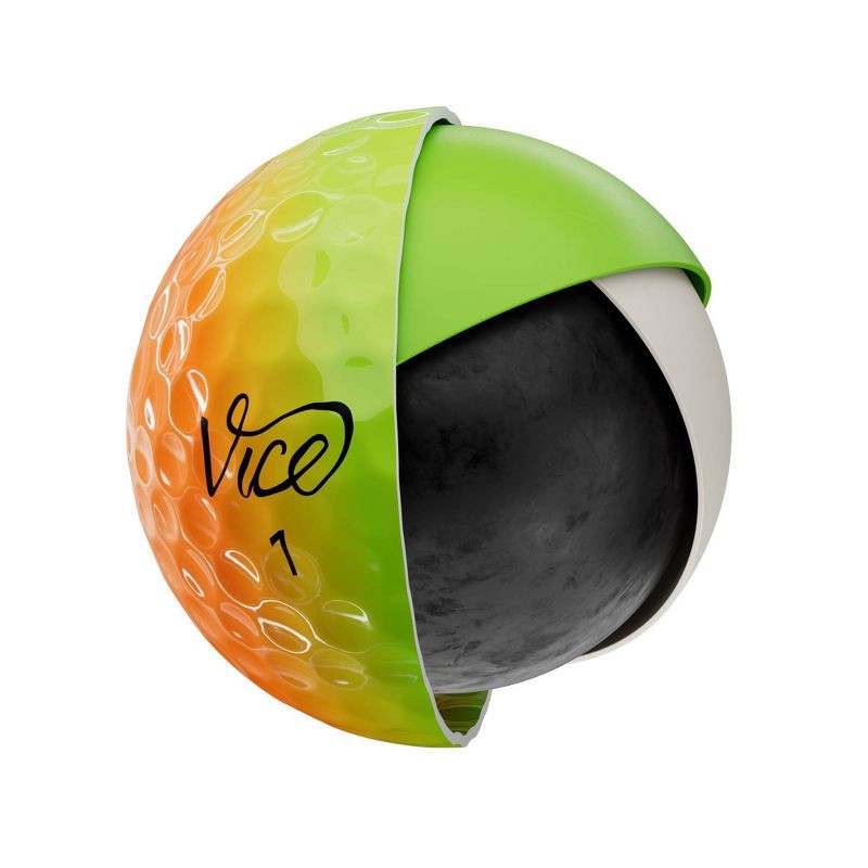 slide 5 of 6, Vice Golf Pro Plus Balls Golf Balls 12pk - Yellow/Orange: Polyurethane & Ionomer Shells, 12 ct