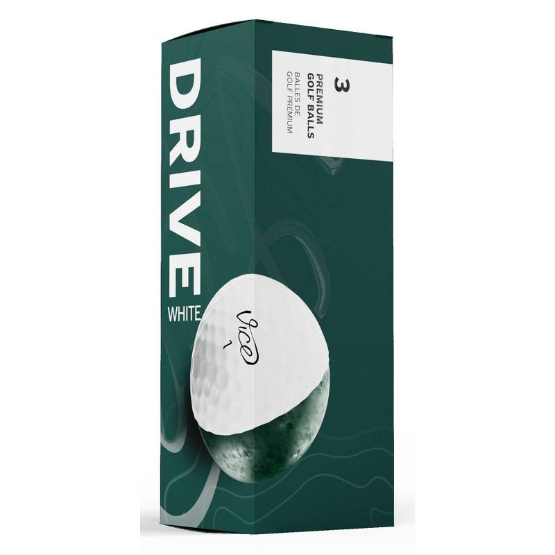 slide 2 of 5, Vice Golf Drive Golf Balls 12pk - White: Urethane Shell, Adult Sports Balls, 12 ct