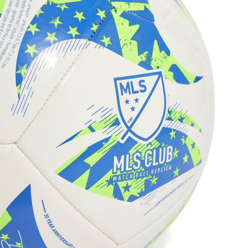 slide 2 of 3, Adidas MLS Size 5 Club Sports Ball - White: Butyl Bladder TPU Shell Soccer Ball, 1 ct