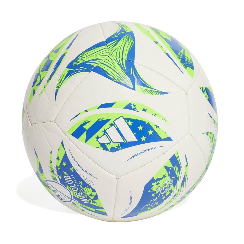 slide 1 of 3, Adidas MLS Size 3 Club Sports Ball - White: TPU Shell & Butyl Bladder, 1 ct