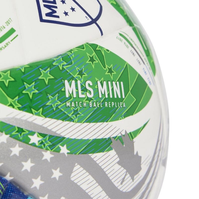 slide 3 of 3, Adidas MLS Size 1 Mini Club Sports Ball - White: Butyl Bladder TPU Shell, 1 ct