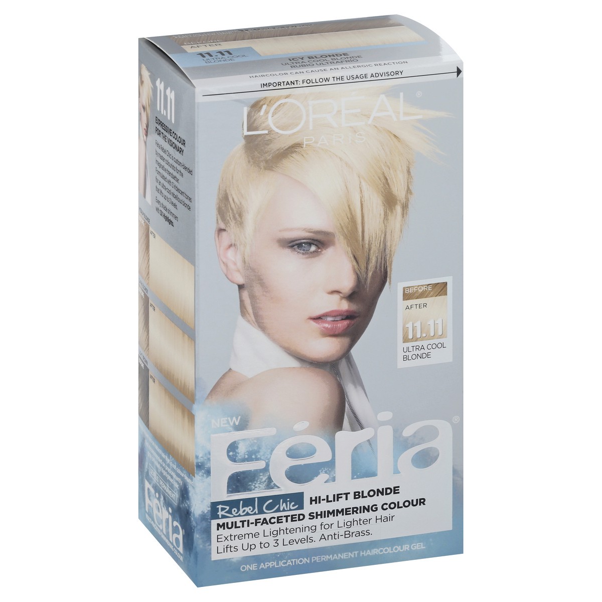 slide 2 of 9, L'Oréal Feria Ultra Cool Blonde 11.11 Permanent Hair Color Gel 1 ea, 1 ct
