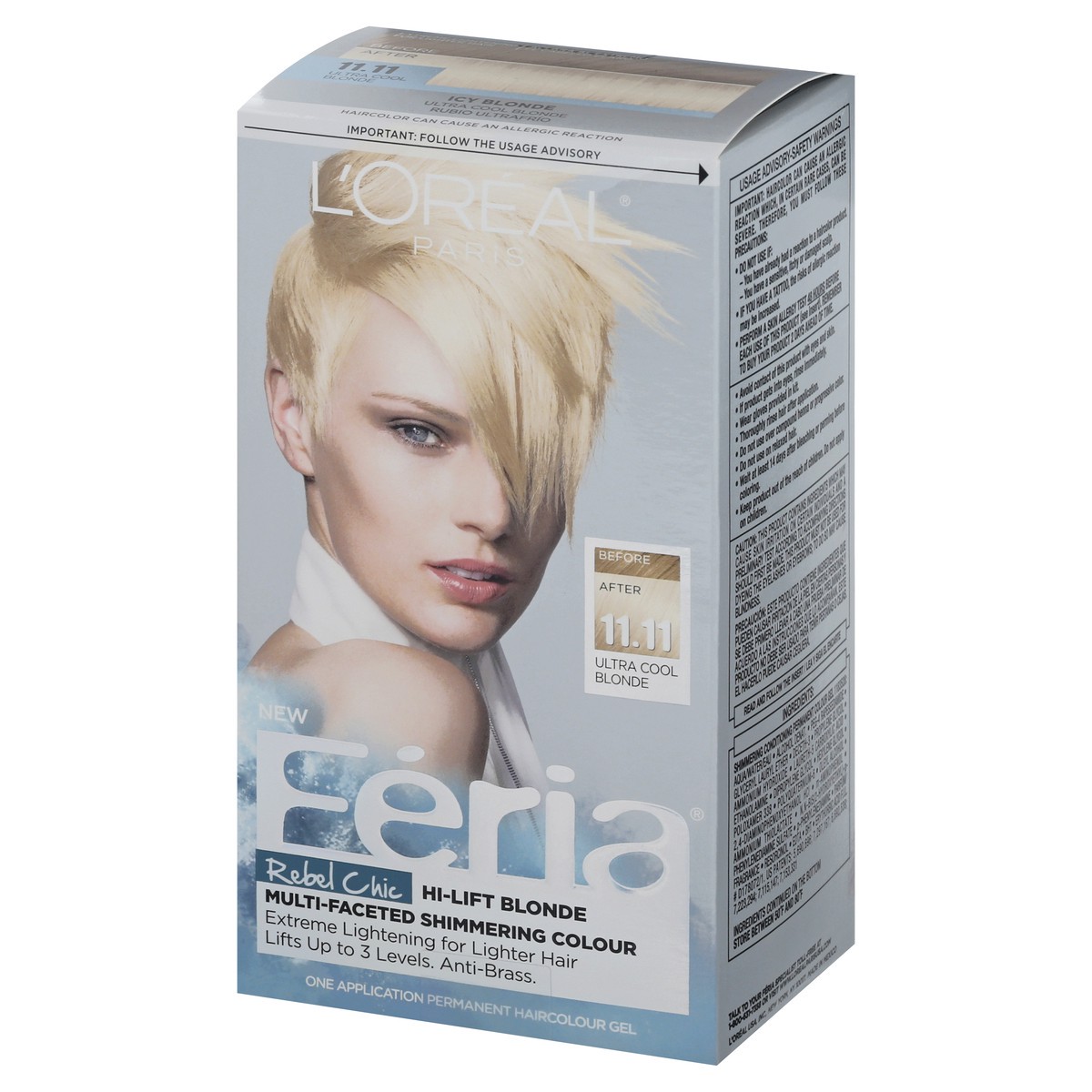 slide 3 of 9, L'Oréal Feria Ultra Cool Blonde 11.11 Permanent Hair Color Gel 1 ea, 1 ct