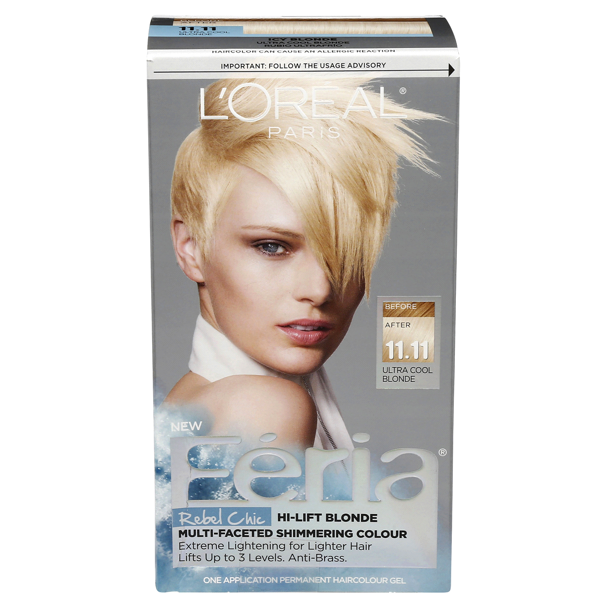 slide 1 of 1, L'Oréal Fria Rebel Chic - 11.11 Ultra Cool Blonde, 1 ct