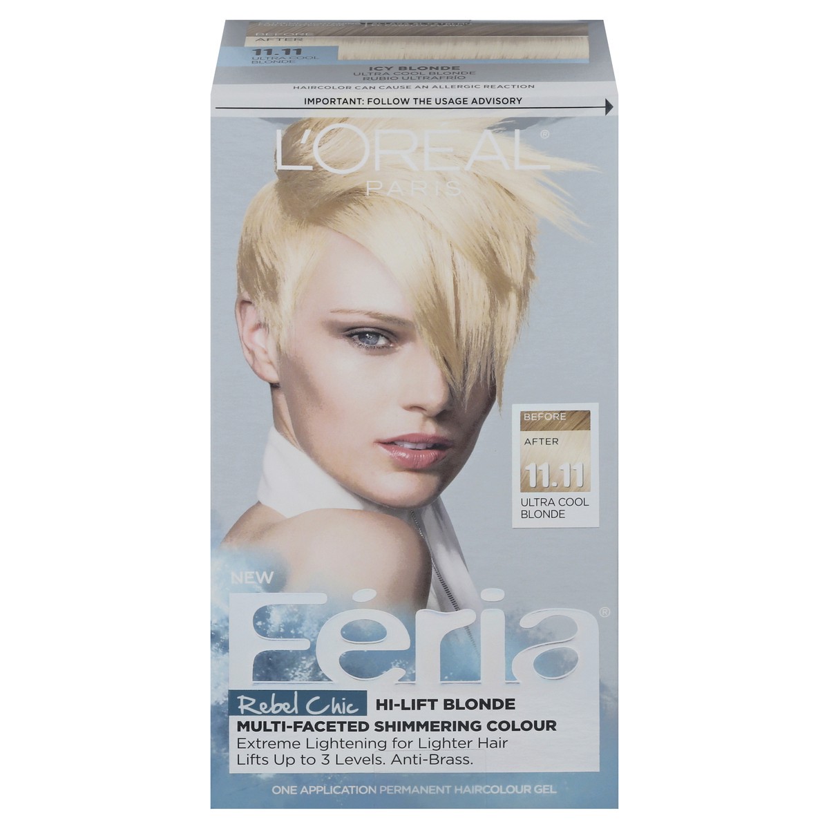 slide 1 of 9, L'Oréal Feria Ultra Cool Blonde 11.11 Permanent Hair Color Gel 1 ea, 1 ct