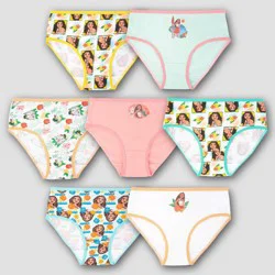 Girls' Moana 2 7pk Bikini Underwear - 8: Cotton Jersey, Full Waistband Elastic, Fictitious Character Pattern