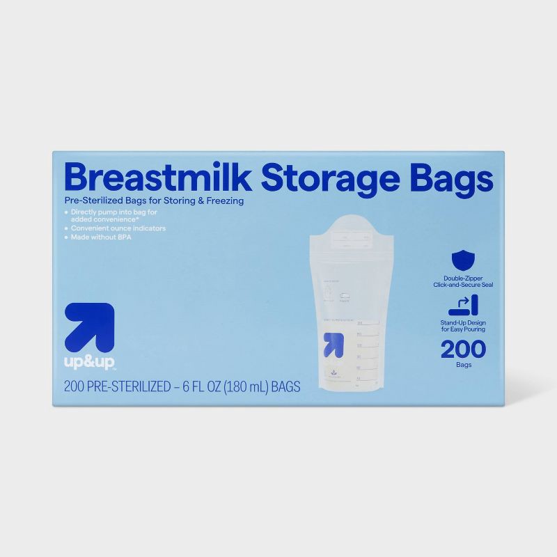 slide 1 of 3, Breast Milk Storage Bags - 200ct - up&up™, 200 ct