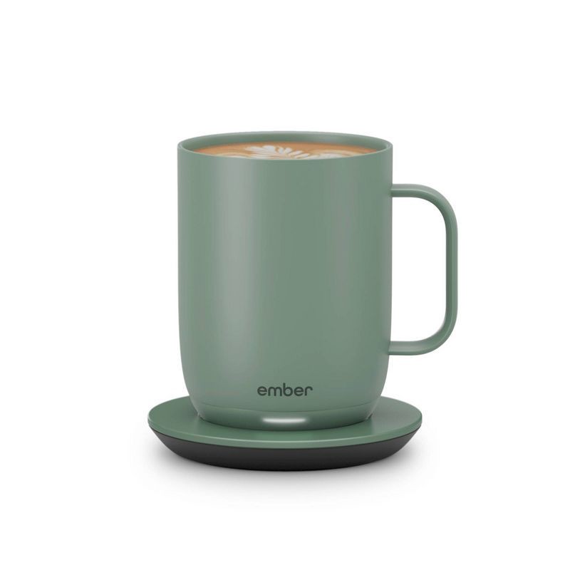 slide 2 of 13, Ember Mug 2 14oz Temperature Control Smart Mug Sage Green: Ceramic Stainless Steel Drinkware for Hot Beverages, 14 oz