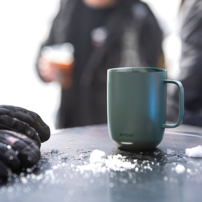 slide 12 of 13, Ember Mug 2 14oz Temperature Control Smart Mug Sage Green: Ceramic Stainless Steel Drinkware for Hot Beverages, 14 oz