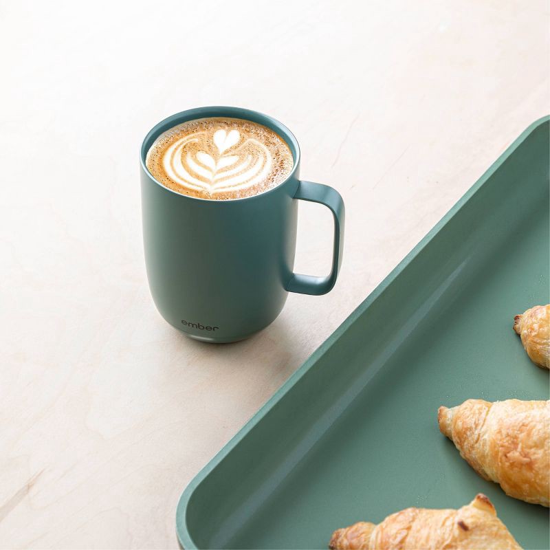 slide 11 of 13, Ember Mug 2 14oz Temperature Control Smart Mug Sage Green: Ceramic Stainless Steel Drinkware for Hot Beverages, 14 oz