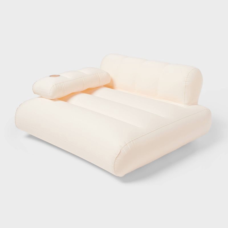 slide 1 of 4, No Pump Included Inflatable Chair - Matte White - Sun Squad™: Inflatable Furniture, 176 lb Capacity, 176 lb