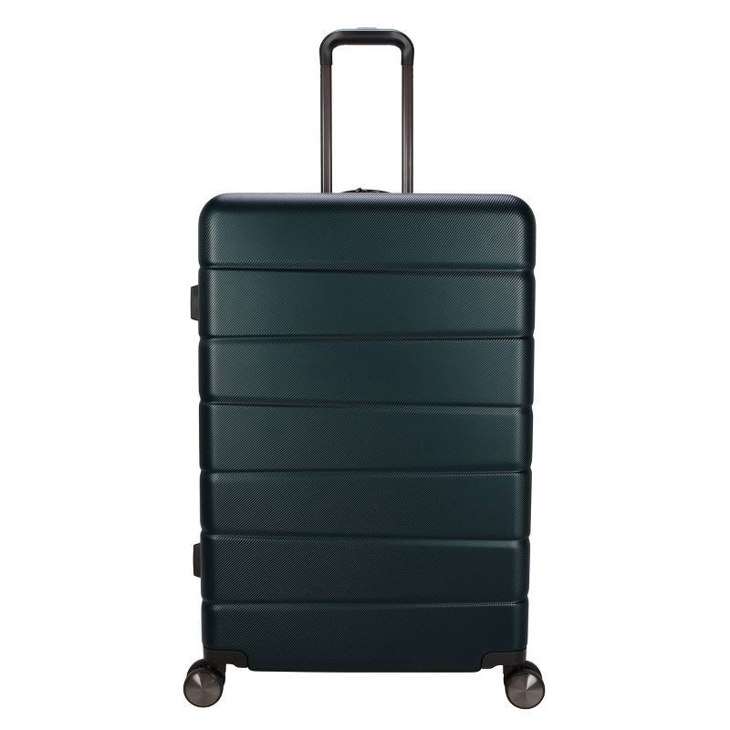 slide 1 of 10, Skyline Hardside Large Checked Spinner Suitcase - Sea Moss: 8 Wheels, Telescoping Handle, 1 ct