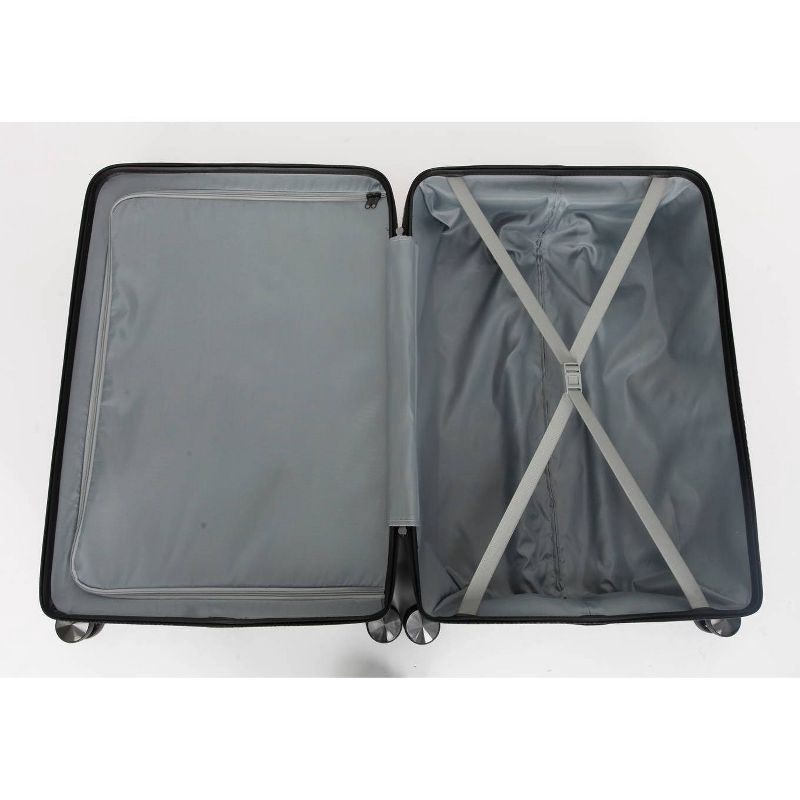 slide 9 of 10, Skyline Hardside Large Checked Spinner Suitcase - Sea Moss: 8 Wheels, Telescoping Handle, 1 ct
