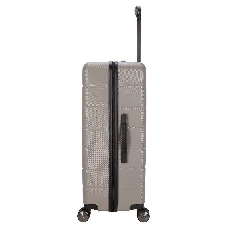 slide 2 of 10, Skyline Hardside Large Checked Spinner Suitcase - Oxford Tan: Telescoping Handle & 8 Wheels, 1 ct