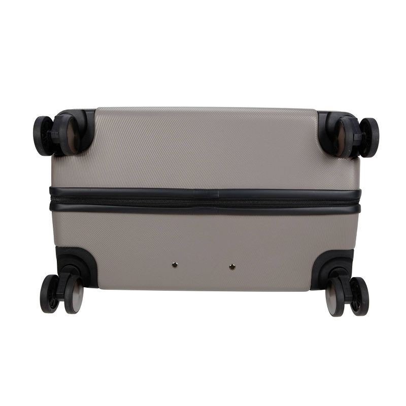 slide 7 of 10, Skyline Hardside Large Checked Spinner Suitcase - Oxford Tan: Telescoping Handle & 8 Wheels, 1 ct