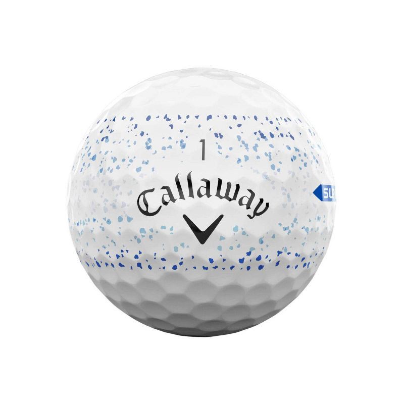slide 2 of 7, Callaway Supersoft Splatter Golf Balls - Blue: Rubber Core, Ionomer Shell, 12 Pack, 12 ct
