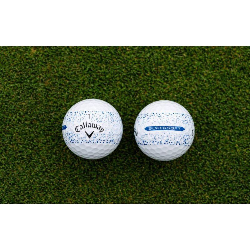 slide 7 of 7, Callaway Supersoft Splatter Golf Balls - Blue: Rubber Core, Ionomer Shell, 12 Pack, 12 ct