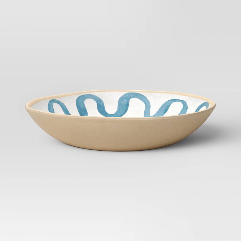 slide 1 of 3, Coastal 40 fl oz Melamine Plastic Ring Fish Dinner Bowl Blue - Threshold™, 40 fl oz