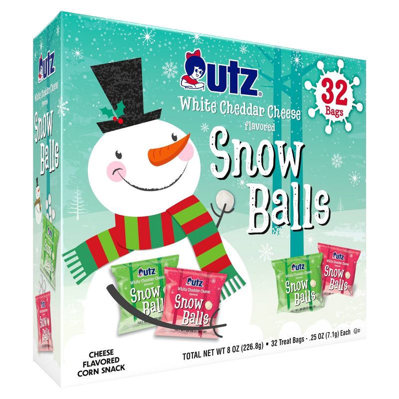 slide 3 of 3, Utz Snow Balls White Cheddar Multipack Holiday Snack - 8oz/32ct, 32 ct; 8 oz