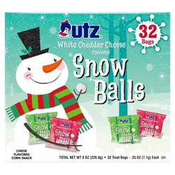Utz Snow Balls White Cheddar Multipack Holiday Snack - 8oz/32ct