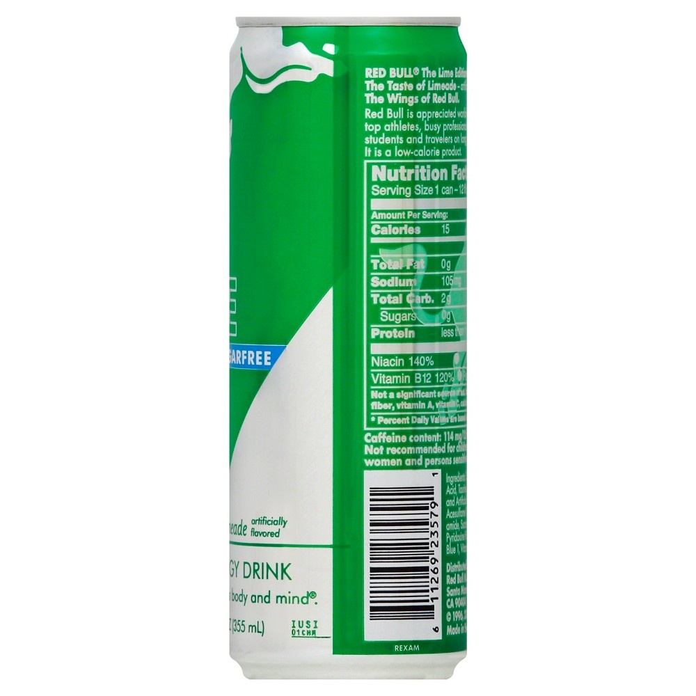 slide 4 of 5, Red Bull Lime Sugar Free Energy Drink - 12 fl oz, 12 fl oz