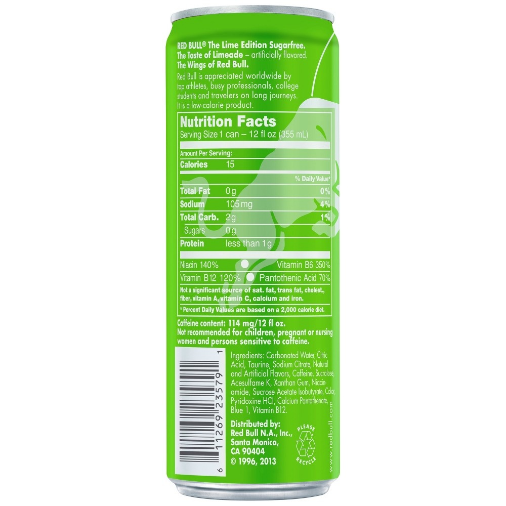 slide 5 of 5, Red Bull Lime Sugar Free Energy Drink - 12 fl oz, 12 fl oz