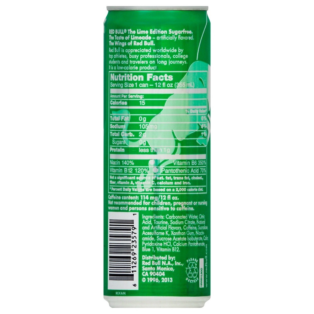 slide 2 of 5, Red Bull Lime Sugar Free Energy Drink - 12 fl oz, 12 fl oz