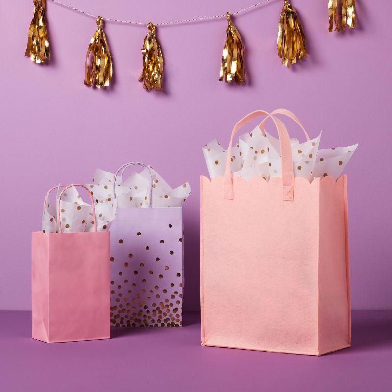 slide 2 of 3, 8ct Foil Print Polka Dot Tissue Paper White/Gold - Spritz™, 8 ct