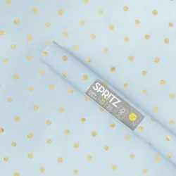 96"x30" Foil Print Polka Dot Wrapping paper Blue/Gold - Spritz™