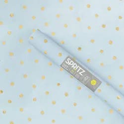 96"x30" Foil Print Polka Dot Wrapping paper Blue/Gold - Spritz™